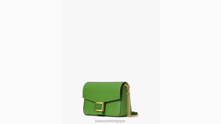 sac à bandoulière à chaîne à rabat en cuir texturé Katy Kate Spade femmes accessoires D828865 ks vert