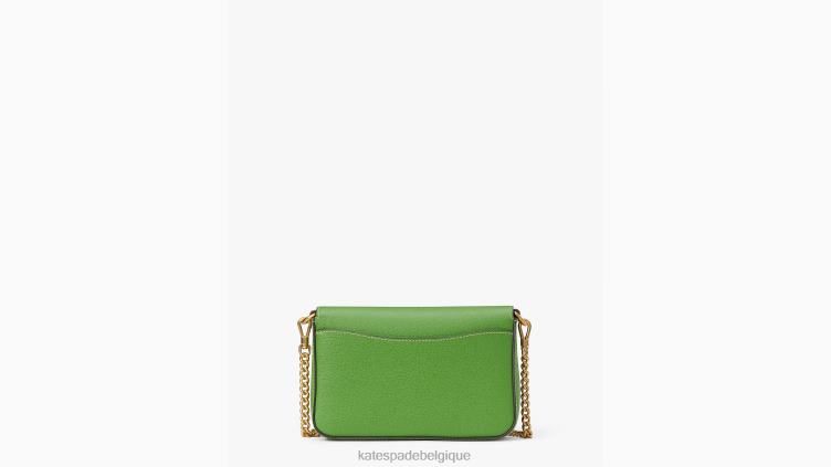 sac à bandoulière à chaîne à rabat en cuir texturé Katy Kate Spade femmes accessoires D828865 ks vert
