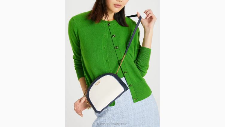 sac à bandoulière dôme à double fermeture éclair color block morgan Kate Spade femmes accessoires D8288277 crème multi