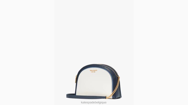 sac à bandoulière dôme à double fermeture éclair color block morgan Kate Spade femmes accessoires D8288277 crème multi