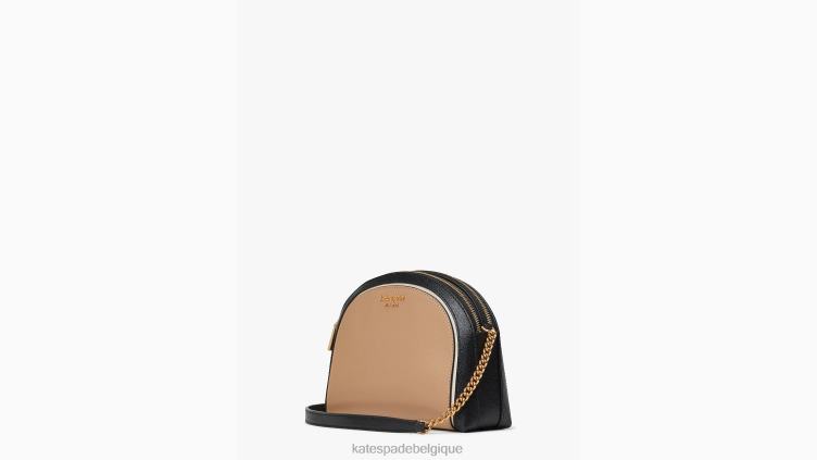 sac à bandoulière dôme à double fermeture éclair color block morgan Kate Spade femmes accessoires D8288278 café moka multi