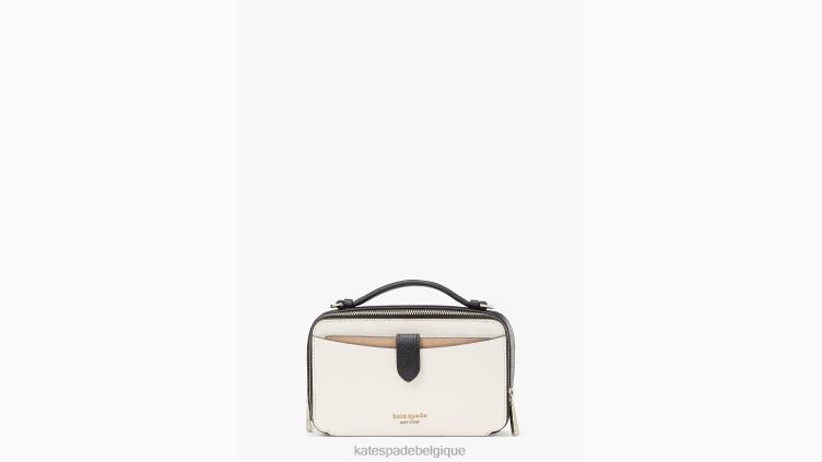 sac à bandoulière à double fermeture éclair color block hudson Kate Spade femmes accessoires D8288214 parchemin multi