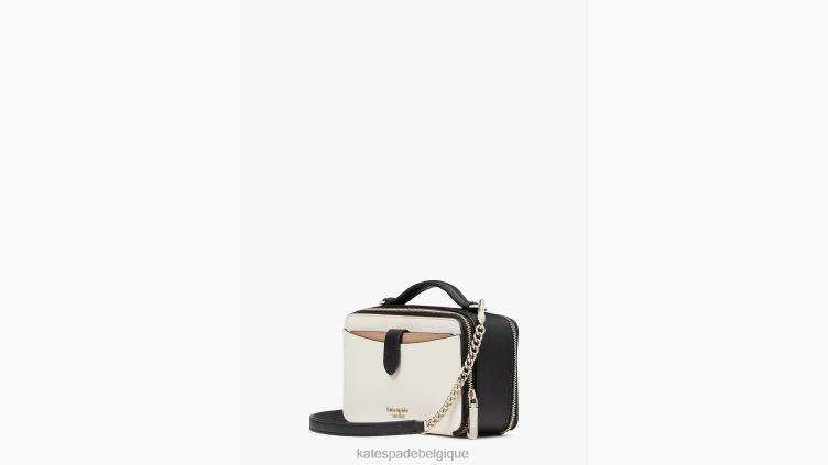 sac à bandoulière à double fermeture éclair color block hudson Kate Spade femmes accessoires D8288214 parchemin multi