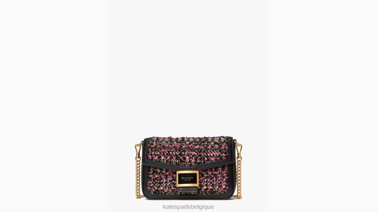sac à bandoulière en chaîne à rabat Katy en tweed Kate Spade femmes accessoires D8288474 rose multicolore