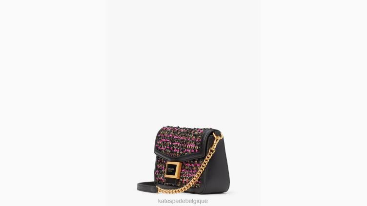 sac à bandoulière en chaîne à rabat Katy en tweed Kate Spade femmes accessoires D8288474 rose multicolore