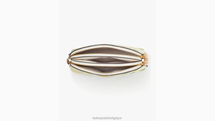 sac à bandoulière en forme de dôme à double fermeture éclair en relief Morgan Lemon Toss Kate Spade femmes accessoires D8288120 parchemin multi