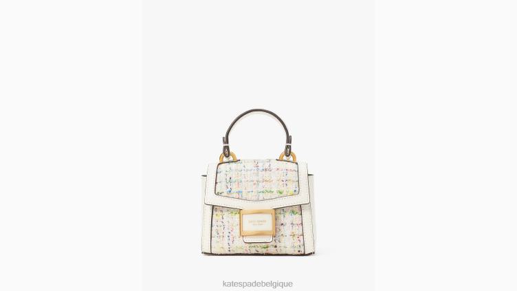 sac à bandoulière en micro tweed Katy Kate Spade femmes accessoires D828850 crème multi