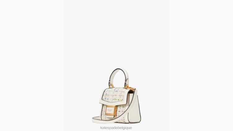 sac à bandoulière en micro tweed Katy Kate Spade femmes accessoires D828850 crème multi