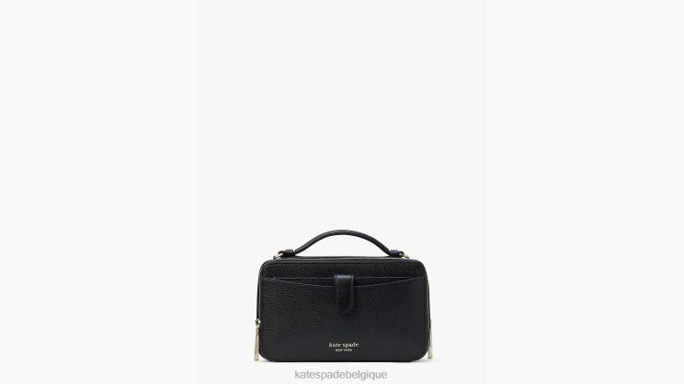 sac à bandoulière hudson à double fermeture éclair Kate Spade femmes accessoires D828889 noir