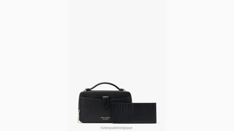 sac à bandoulière hudson à double fermeture éclair Kate Spade femmes accessoires D828889 noir
