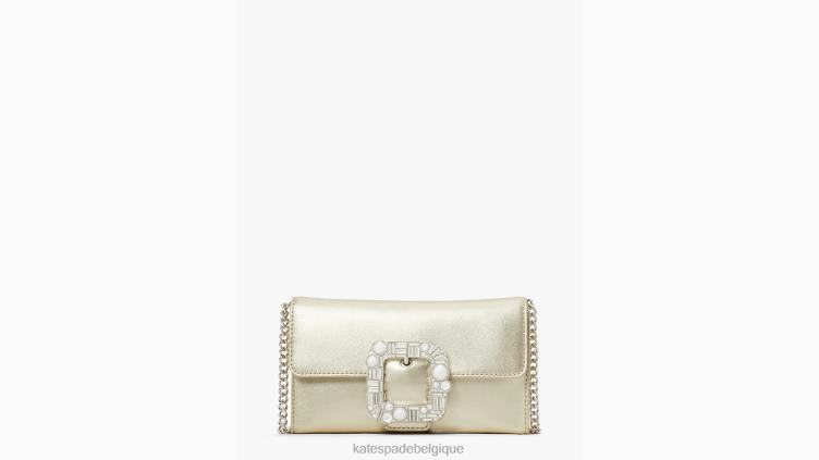 sac à bandoulière métallique à boucle nuptiale Kate Spade femmes accessoires D8288256 or pâle