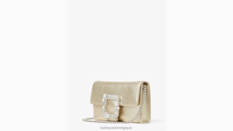 sac à bandoulière métallique à boucle nuptiale Kate Spade femmes accessoires D8288256 or pâle