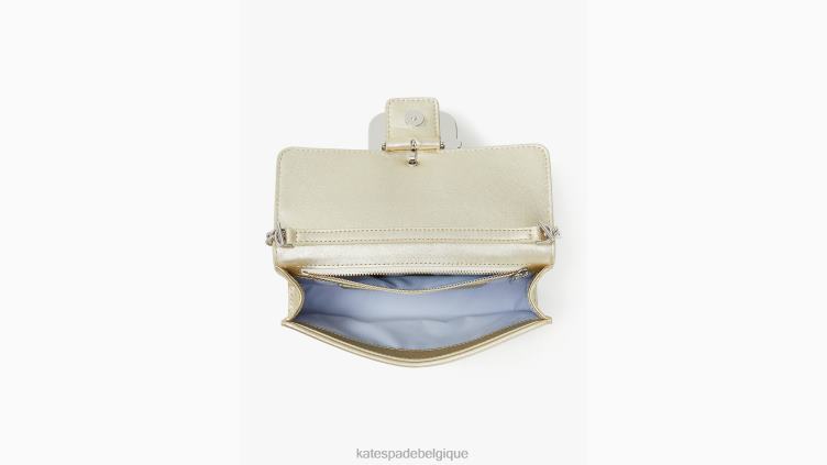 sac à bandoulière métallique à boucle nuptiale Kate Spade femmes accessoires D8288256 or pâle