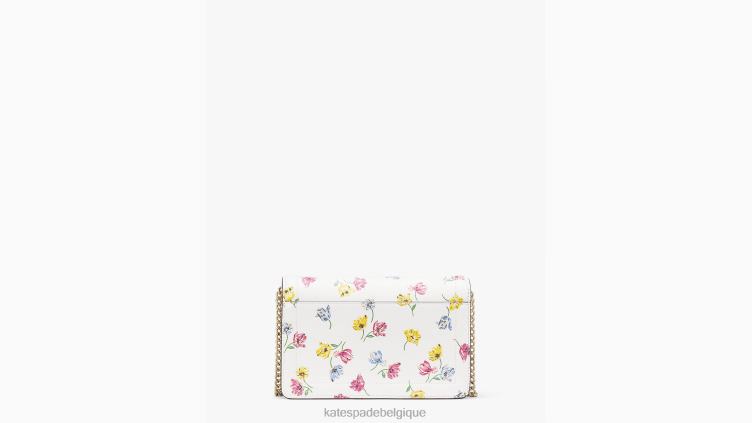 sac à bandoulière à rabat gaufré en mélange de tulipes Knott Kate Spade femmes accessoires D8288420 crème multi