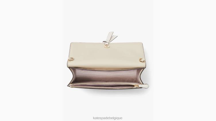 sac à bandoulière à rabat noué Kate Spade femmes accessoires D8288178 crème