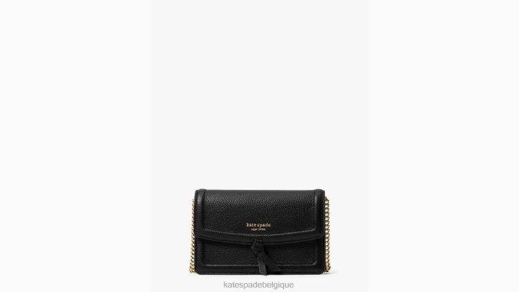sac à bandoulière à rabat noué Kate Spade femmes accessoires D8288179 noir