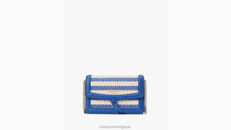 sac à bandoulière à rabat rayé Kate Spade femmes accessoires D8288327 classique bleu multi