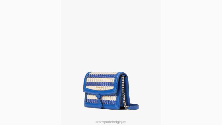 sac à bandoulière à rabat rayé Kate Spade femmes accessoires D8288327 classique bleu multi