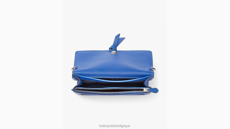 sac à bandoulière à rabat rayé Kate Spade femmes accessoires D8288327 classique bleu multi
