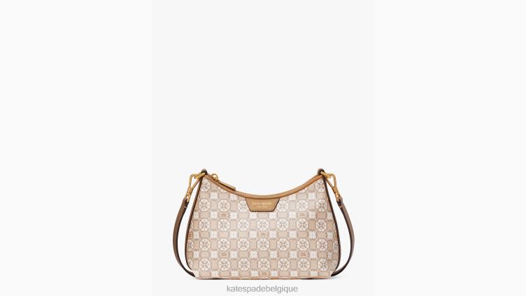 sac à bandoulière zippé en toile enduite à monogramme fleuri Kate Spade femmes accessoires D8288310 naturel multi