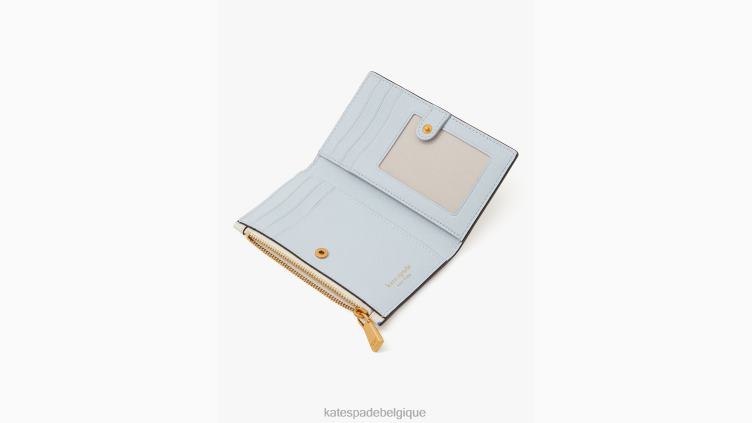 Morgan - Petit portefeuille à deux volets fin à lancer de tulipes Kate Spade femmes accessoires D8288368 crème multi