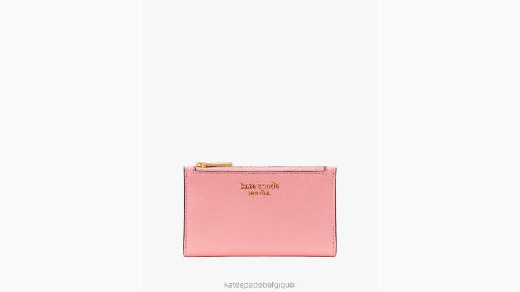 Morgan, petit portefeuille fin à deux volets Kate Spade femmes accessoires D8288360 rose saumon
