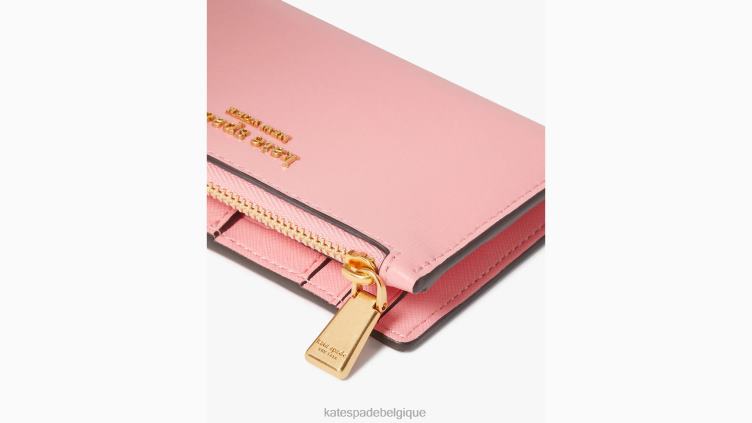 Morgan, petit portefeuille fin à deux volets Kate Spade femmes accessoires D8288360 rose saumon