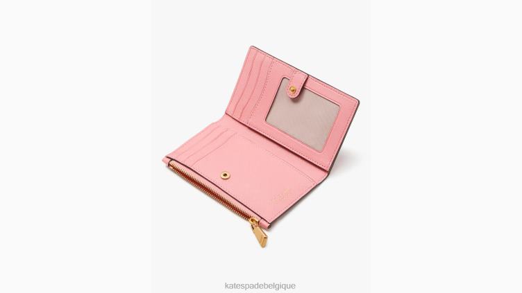 Morgan, petit portefeuille fin à deux volets Kate Spade femmes accessoires D8288360 rose saumon