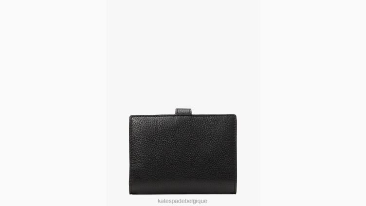 petit portefeuille à deux volets Hudson Kate Spade femmes accessoires D8288354 noir