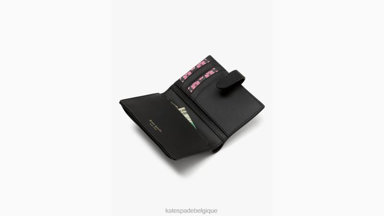 petit portefeuille à deux volets Hudson Kate Spade femmes accessoires D8288354 noir