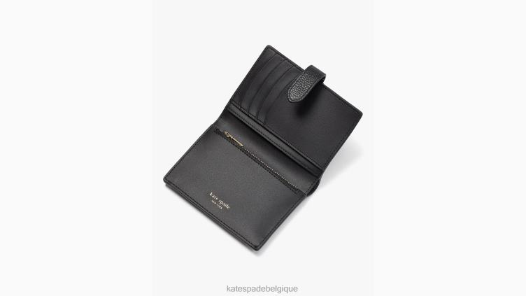 petit portefeuille à deux volets Hudson Kate Spade femmes accessoires D8288354 noir
