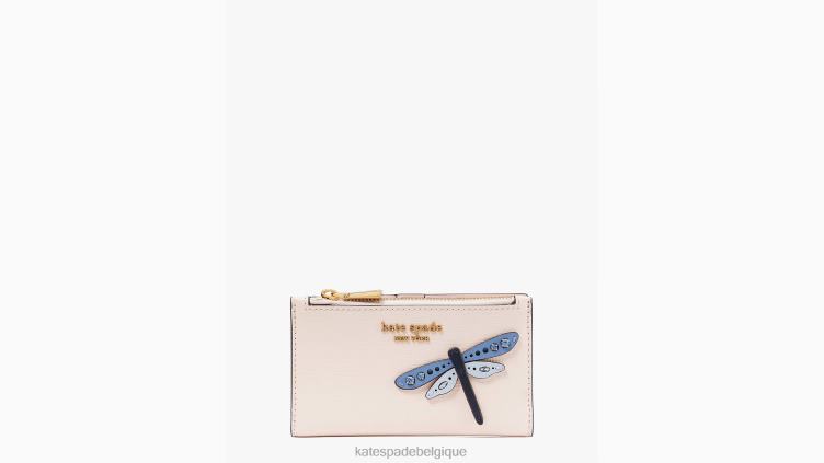 petit portefeuille à deux volets fin orné de libellules Kate Spade femmes accessoires D8288357 plage du matin multi