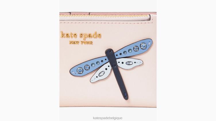 petit portefeuille à deux volets fin orné de libellules Kate Spade femmes accessoires D8288357 plage du matin multi