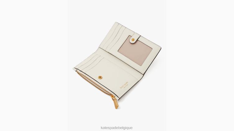 petit portefeuille à deux volets mince à fleurs en fleurs Kate Spade femmes accessoires D8288375 crème multi