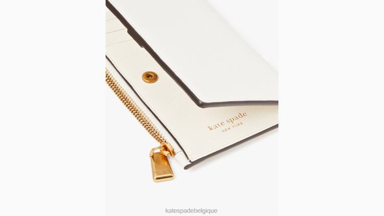 petit portefeuille à deux volets mince à fleurs en fleurs Kate Spade femmes accessoires D8288375 crème multi