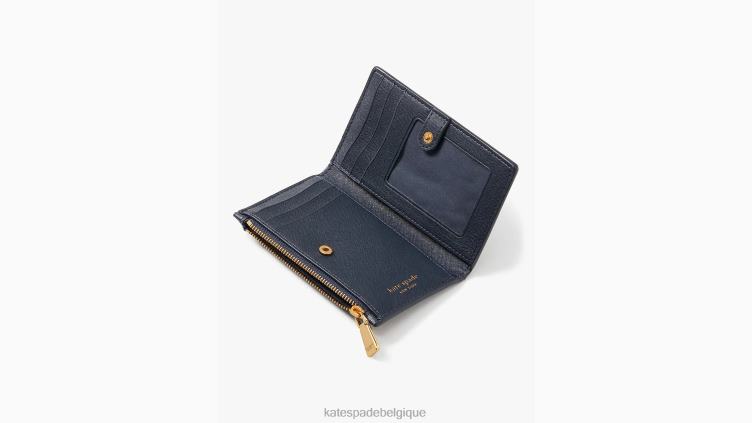 petit portefeuille à deux volets mince à relief hirsute Kate Spade femmes accessoires D8288387 blazer bleu multicolore