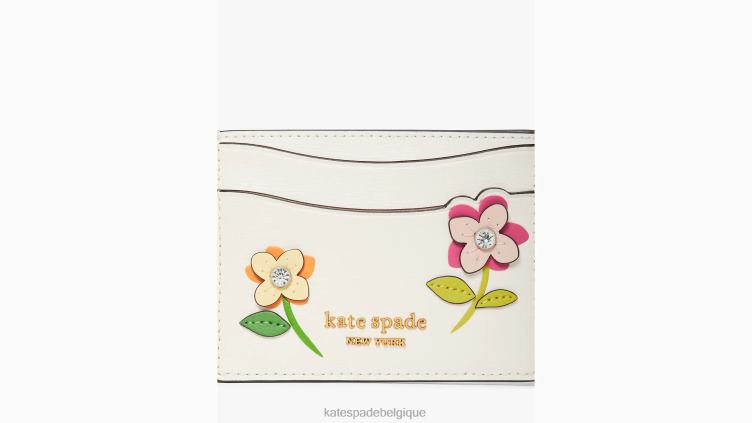 porte-cartes à fleurs en fleurs Kate Spade femmes accessoires D8288462 crème multi