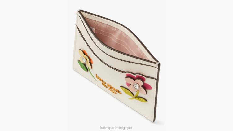 porte-cartes à fleurs en fleurs Kate Spade femmes accessoires D8288462 crème multi
