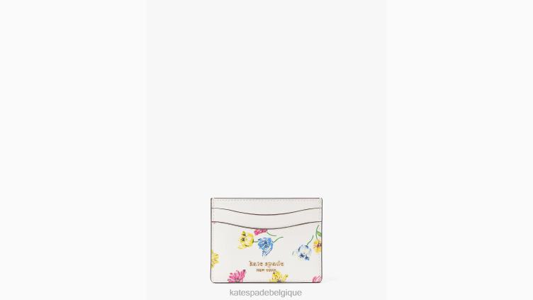 porte-cartes à lancer de tulipes Morgan Kate Spade femmes accessoires D8288388 crème multi
