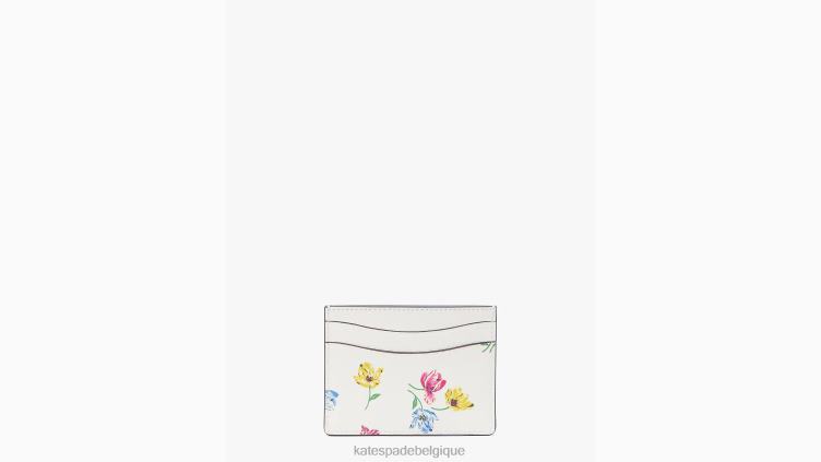 porte-cartes à lancer de tulipes Morgan Kate Spade femmes accessoires D8288388 crème multi