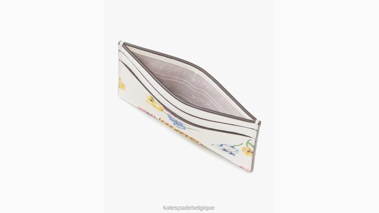 porte-cartes à lancer de tulipes Morgan Kate Spade femmes accessoires D8288388 crème multi