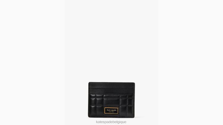 porte-cartes matelassé evelyn Kate Spade femmes accessoires D8288391 noir