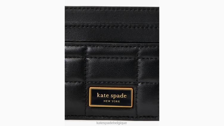 porte-cartes matelassé evelyn Kate Spade femmes accessoires D8288391 noir
