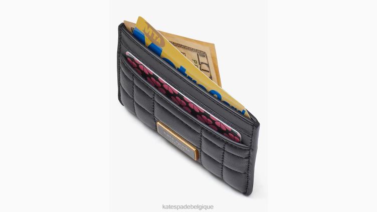 porte-cartes matelassé evelyn Kate Spade femmes accessoires D8288391 noir