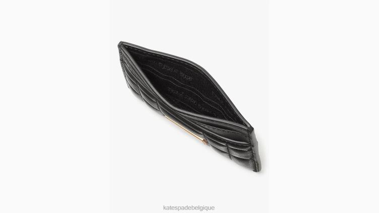 porte-cartes matelassé evelyn Kate Spade femmes accessoires D8288391 noir