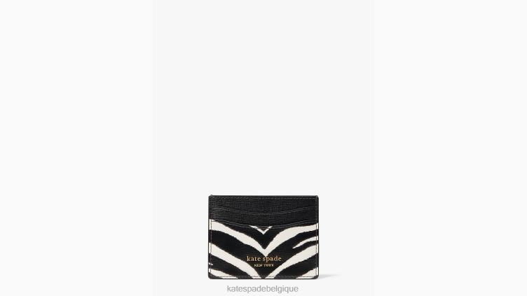 porte-cartes morgan embossé zèbre Kate Spade femmes accessoires D8288473 noir multicolore