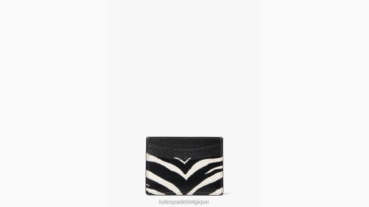 porte-cartes morgan embossé zèbre Kate Spade femmes accessoires D8288473 noir multicolore