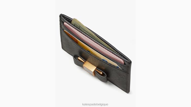 porte-cartes orné d'un nœud Morgan Kate Spade femmes accessoires D8288434 noir