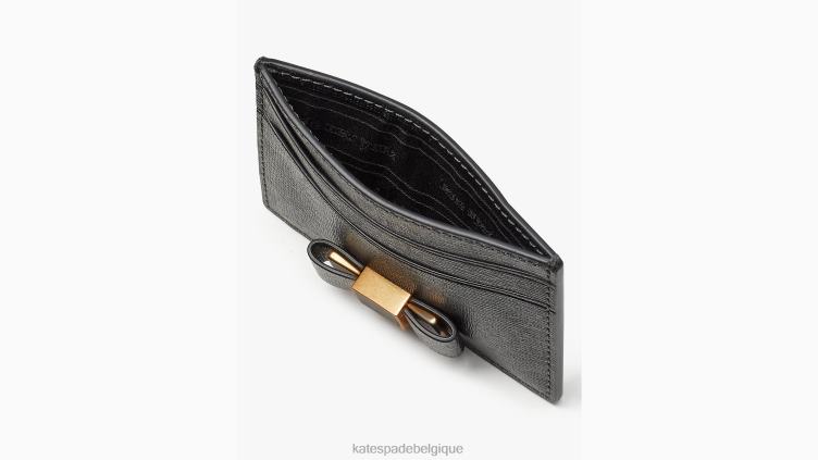 porte-cartes orné d'un nœud Morgan Kate Spade femmes accessoires D8288434 noir