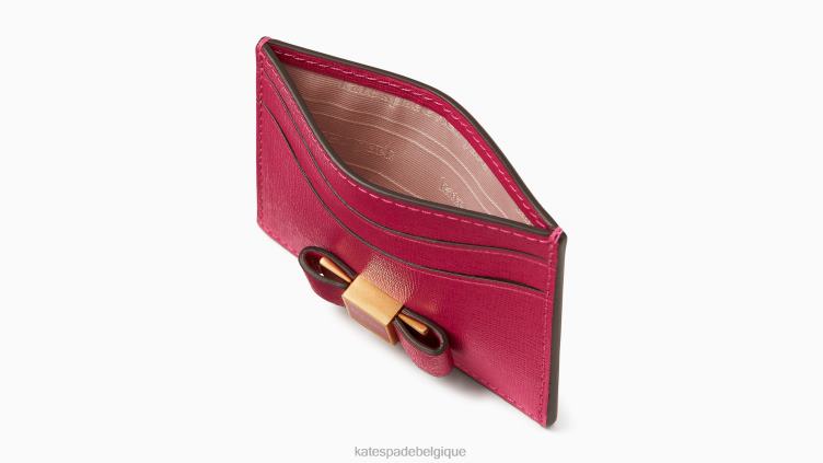 porte-cartes orné d'un nœud Morgan Kate Spade femmes accessoires D8288435 prune rose